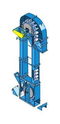 DT Series Plate Chain Bucket Elevator Universal Industries Bucket Elevator Carbon Steel