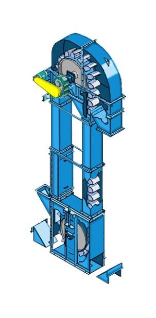 DT Series Plate Chain Bucket Elevator Universal Industries Bucket Elevator Carbon Steel